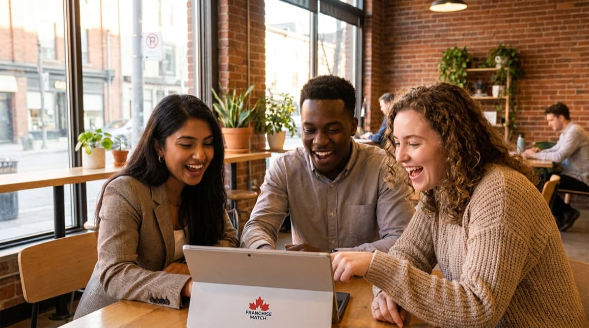 Buyers comparing franchises together on a laptop